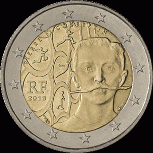 Frankrijk 2 euro 2013 Pierre de Coubertin UNC
